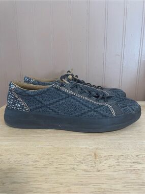 Hey Dude Women's Karina Slip On Boho Crochet Shoes-Black; size US 8
